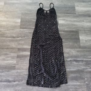 Black Sequin Detailed Tu Shy Long Lingerie Nightie